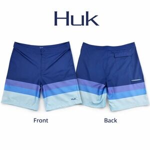 HUK Mens Pursuit‎ Pattern Boardshorts Quick-Dry Swimsuit Size 42x9